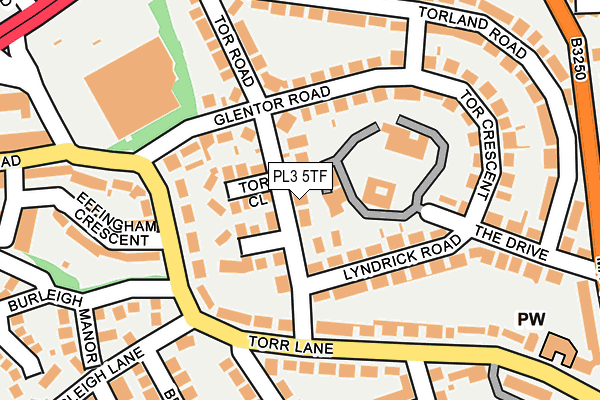 PL3 5TF map - OS OpenMap – Local (Ordnance Survey)