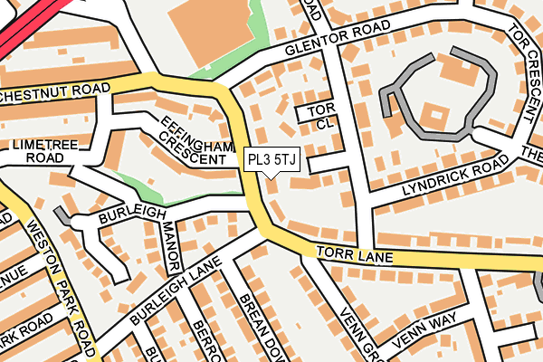 PL3 5TJ map - OS OpenMap – Local (Ordnance Survey)