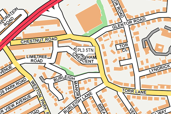 PL3 5TN map - OS OpenMap – Local (Ordnance Survey)