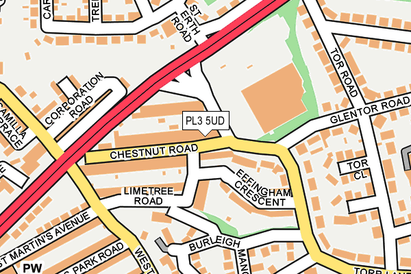 PL3 5UD map - OS OpenMap – Local (Ordnance Survey)
