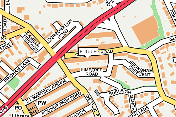 PL3 5UE map - OS OpenMap – Local (Ordnance Survey)