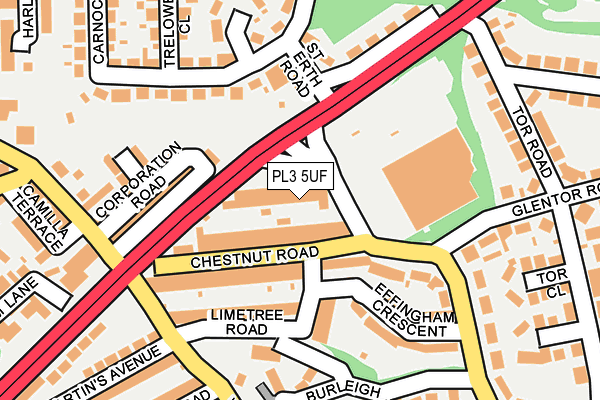 PL3 5UF map - OS OpenMap – Local (Ordnance Survey)