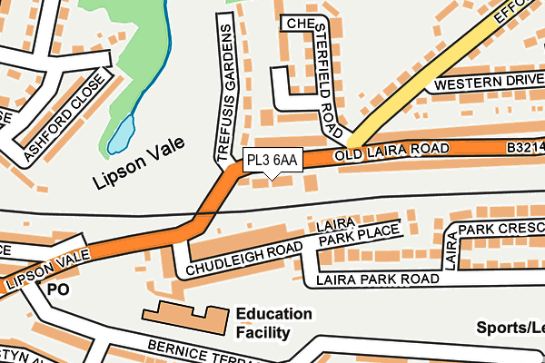 PL3 6AA map - OS OpenMap – Local (Ordnance Survey)