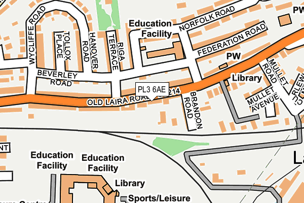 PL3 6AE map - OS OpenMap – Local (Ordnance Survey)