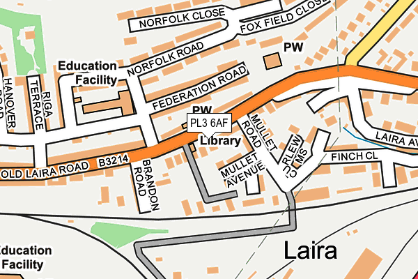 PL3 6AF map - OS OpenMap – Local (Ordnance Survey)