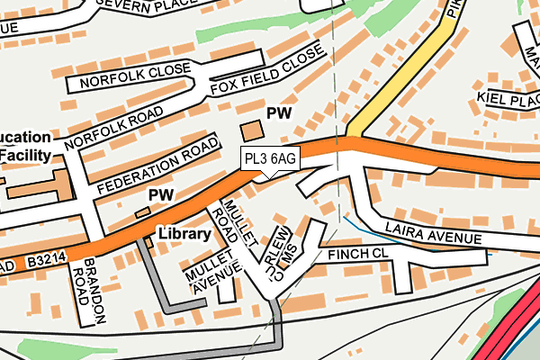 PL3 6AG map - OS OpenMap – Local (Ordnance Survey)