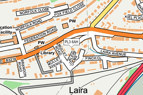 PL3 6AH map - OS OpenMap – Local (Ordnance Survey)