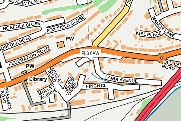 PL3 6AW map - OS OpenMap – Local (Ordnance Survey)