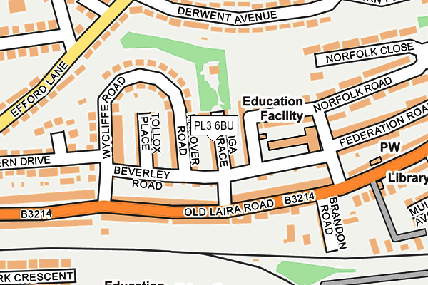 PL3 6BU map - OS OpenMap – Local (Ordnance Survey)