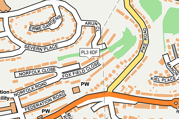 PL3 6DF map - OS OpenMap – Local (Ordnance Survey)
