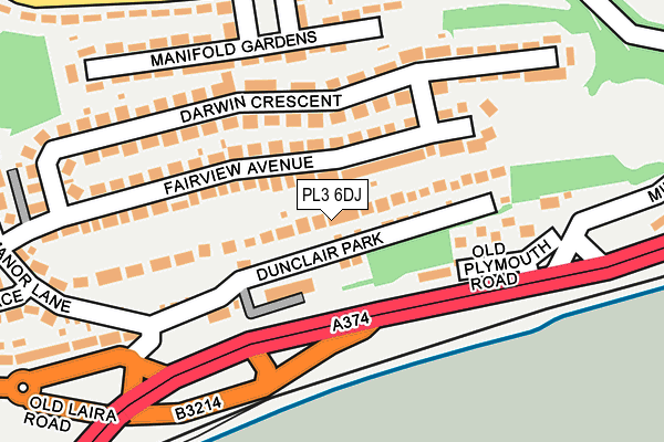 PL3 6DJ map - OS OpenMap – Local (Ordnance Survey)