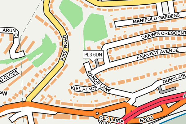 PL3 6DN map - OS OpenMap – Local (Ordnance Survey)