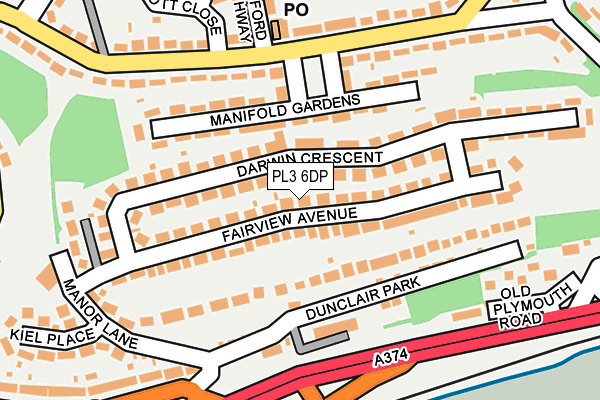 PL3 6DP map - OS OpenMap – Local (Ordnance Survey)