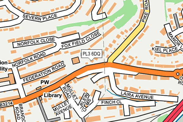 PL3 6DQ map - OS OpenMap – Local (Ordnance Survey)