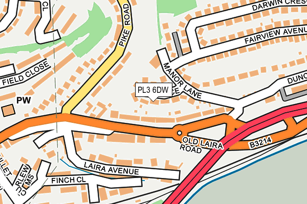 PL3 6DW map - OS OpenMap – Local (Ordnance Survey)