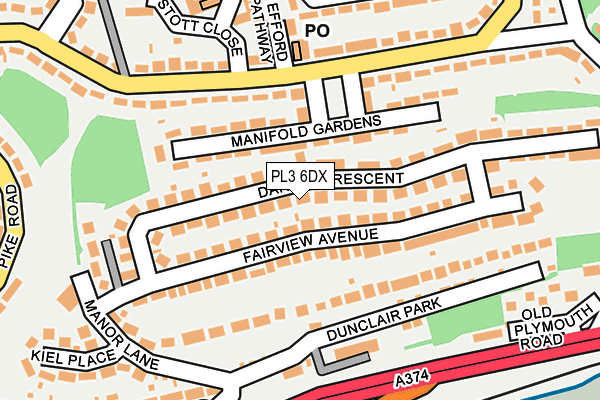 PL3 6DX map - OS OpenMap – Local (Ordnance Survey)