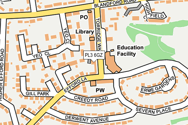 PL3 6GZ map - OS OpenMap – Local (Ordnance Survey)