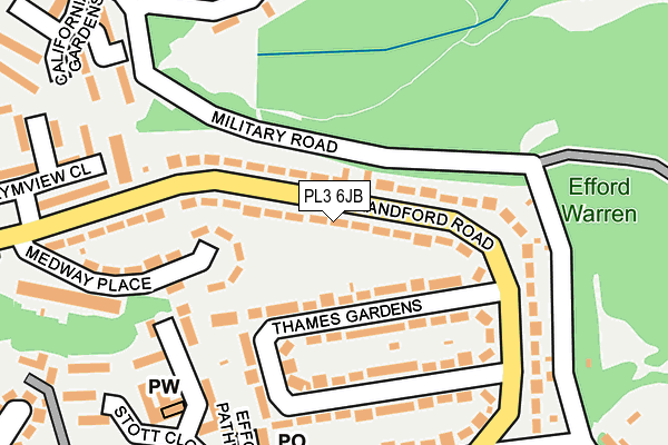 PL3 6JB map - OS OpenMap – Local (Ordnance Survey)