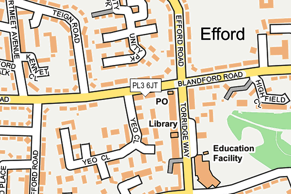 PL3 6JT map - OS OpenMap – Local (Ordnance Survey)