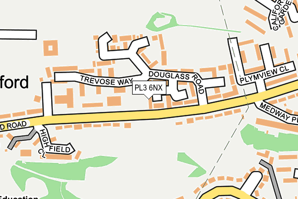 PL3 6NX map - OS OpenMap – Local (Ordnance Survey)