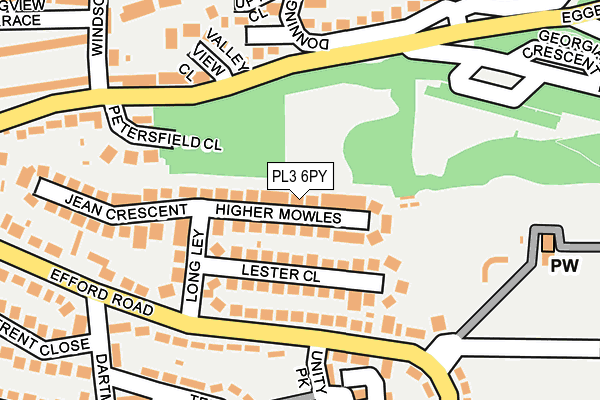 PL3 6PY map - OS OpenMap – Local (Ordnance Survey)