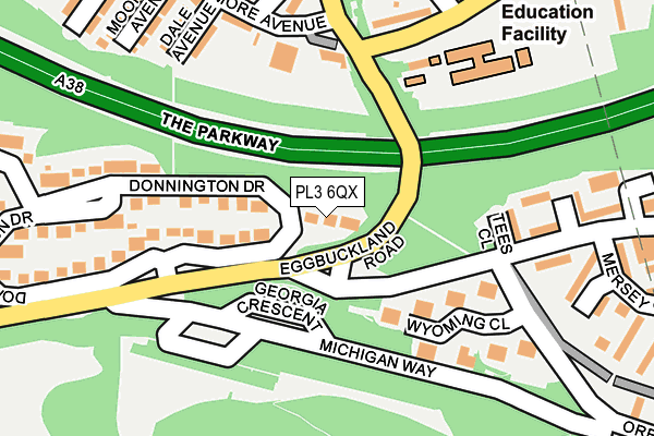 PL3 6QX map - OS OpenMap – Local (Ordnance Survey)