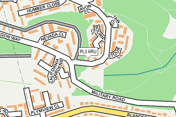 PL3 6RU map - OS OpenMap – Local (Ordnance Survey)