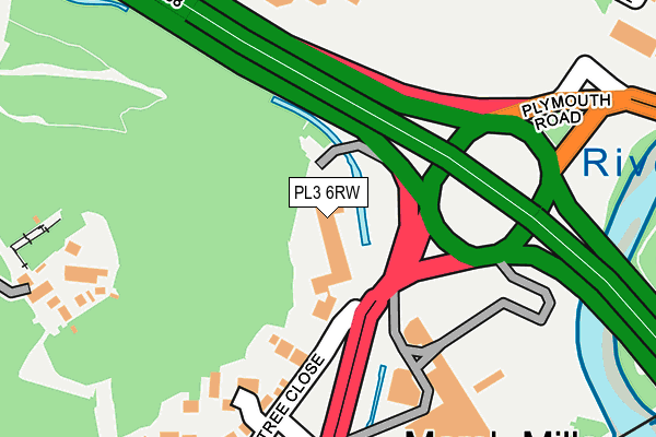 PL3 6RW map - OS OpenMap – Local (Ordnance Survey)