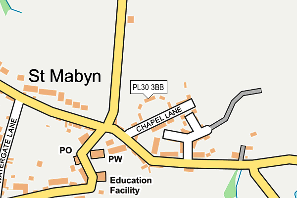 PL30 3BB map - OS OpenMap – Local (Ordnance Survey)