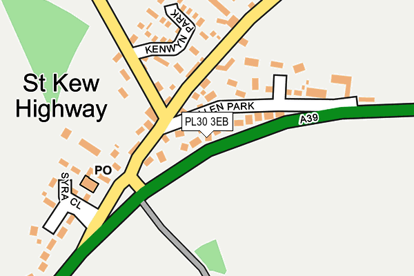 PL30 3EB map - OS OpenMap – Local (Ordnance Survey)