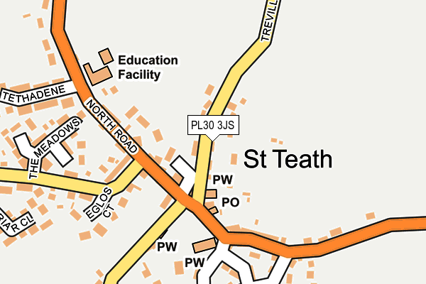 PL30 3JS map - OS OpenMap – Local (Ordnance Survey)