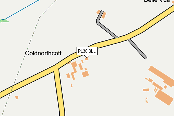 PL30 3LL map - OS OpenMap – Local (Ordnance Survey)