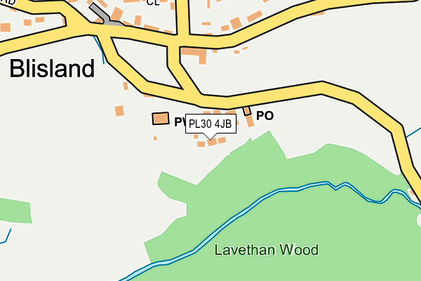 PL30 4JB map - OS OpenMap – Local (Ordnance Survey)