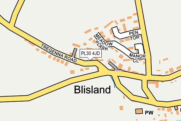 PL30 4JD map - OS OpenMap – Local (Ordnance Survey)