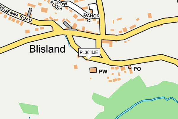 PL30 4JE map - OS OpenMap – Local (Ordnance Survey)