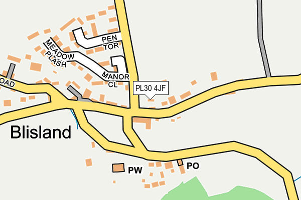 PL30 4JF map - OS OpenMap – Local (Ordnance Survey)