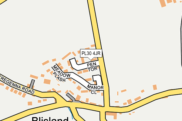 PL30 4JR map - OS OpenMap – Local (Ordnance Survey)