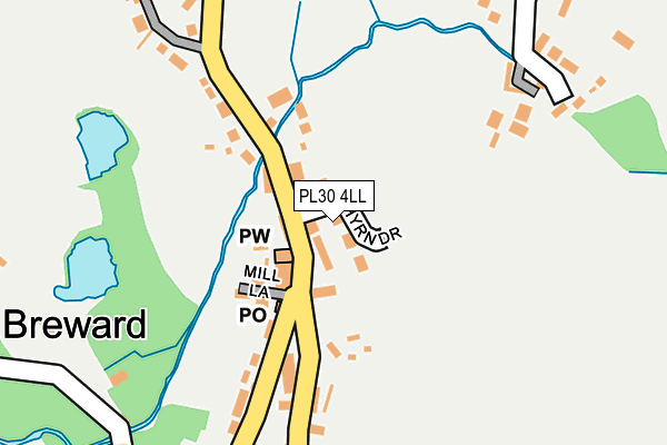 PL30 4LL map - OS OpenMap – Local (Ordnance Survey)