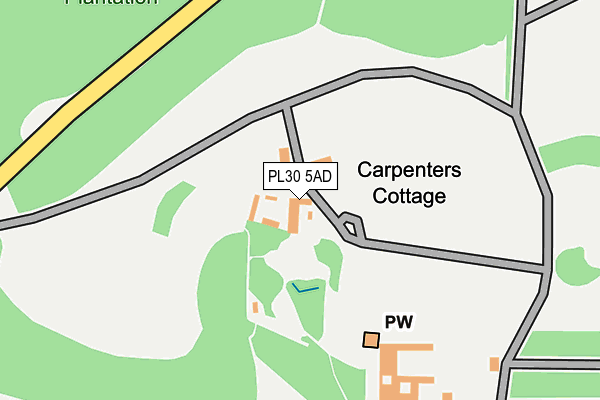 PL30 5AD map - OS OpenMap – Local (Ordnance Survey)