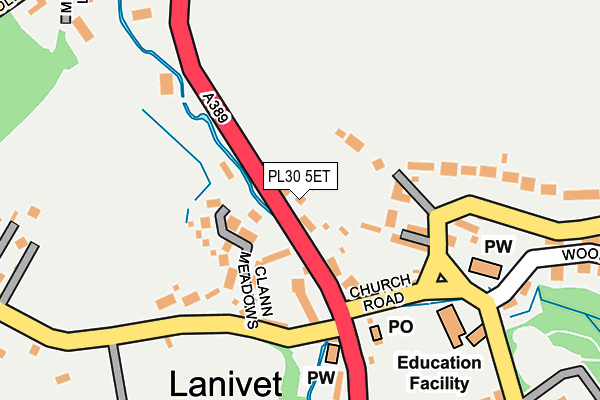 PL30 5ET map - OS OpenMap – Local (Ordnance Survey)