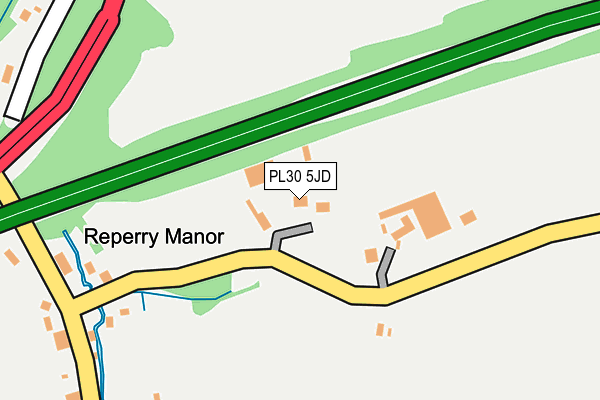 PL30 5JD map - OS OpenMap – Local (Ordnance Survey)