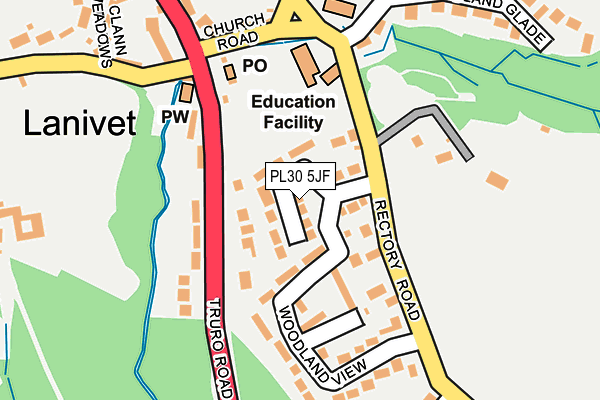 PL30 5JF map - OS OpenMap – Local (Ordnance Survey)