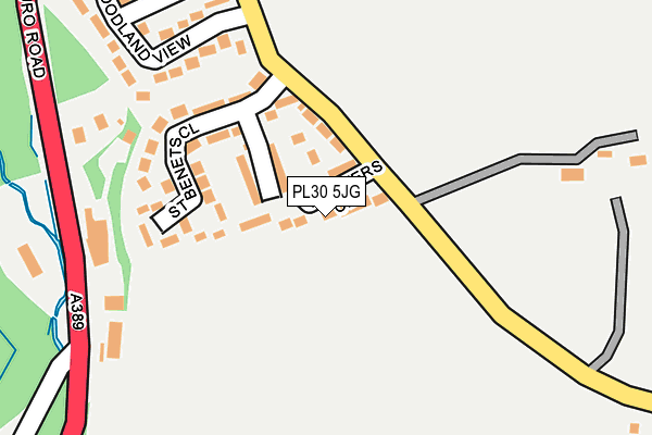 PL30 5JG map - OS OpenMap – Local (Ordnance Survey)