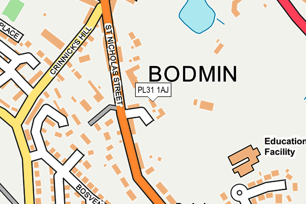 PL31 1AJ map - OS OpenMap – Local (Ordnance Survey)