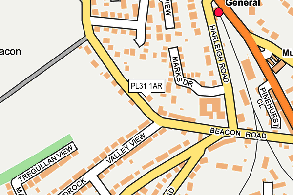 PL31 1AR map - OS OpenMap – Local (Ordnance Survey)