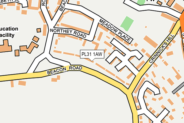 PL31 1AW map - OS OpenMap – Local (Ordnance Survey)