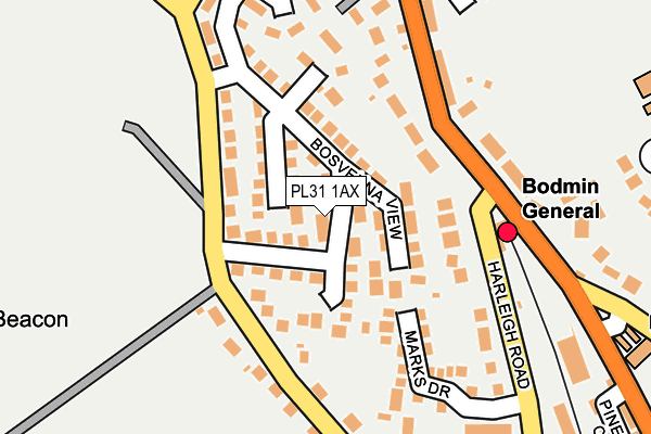 PL31 1AX map - OS OpenMap – Local (Ordnance Survey)