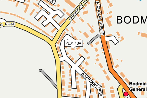 PL31 1BA map - OS OpenMap – Local (Ordnance Survey)