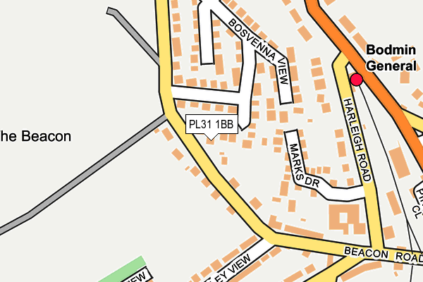 PL31 1BB map - OS OpenMap – Local (Ordnance Survey)