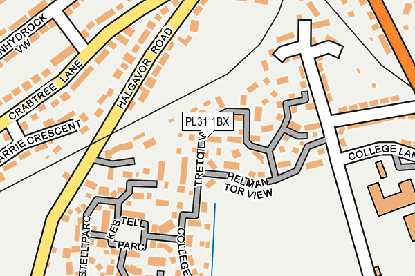 PL31 1BX map - OS OpenMap – Local (Ordnance Survey)